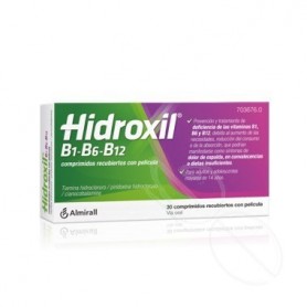 HIDROXIL B1-B6-B12 COMPRIMIDOS RECUBIERTOS CON PELICULA , 30 COMPRIMIDOS